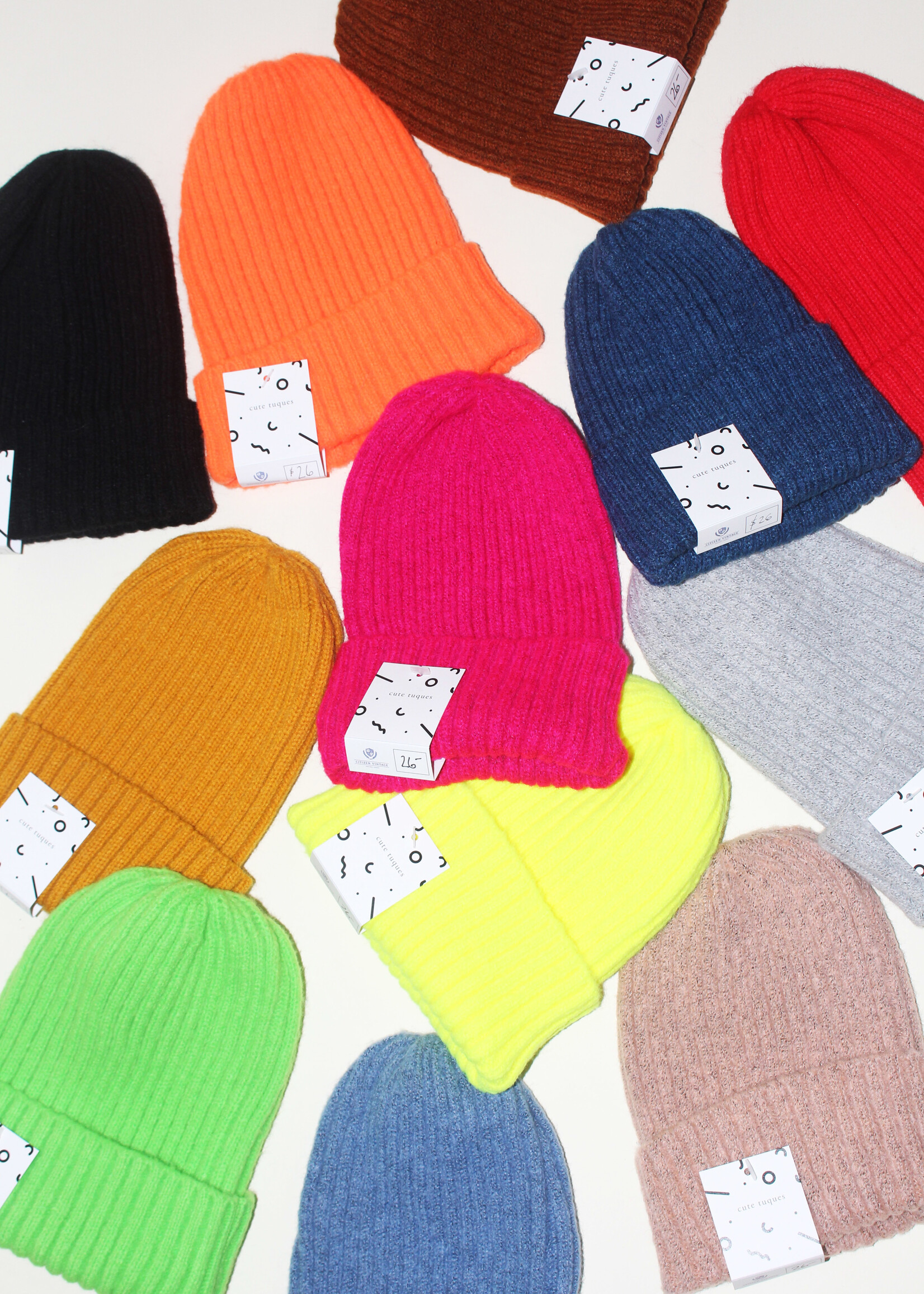 Acrylic Ribbed Knit Tuques
