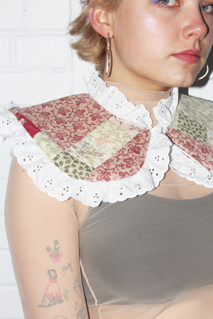MOLE MOLE Upcycled Collar in Floral Patchwork + White