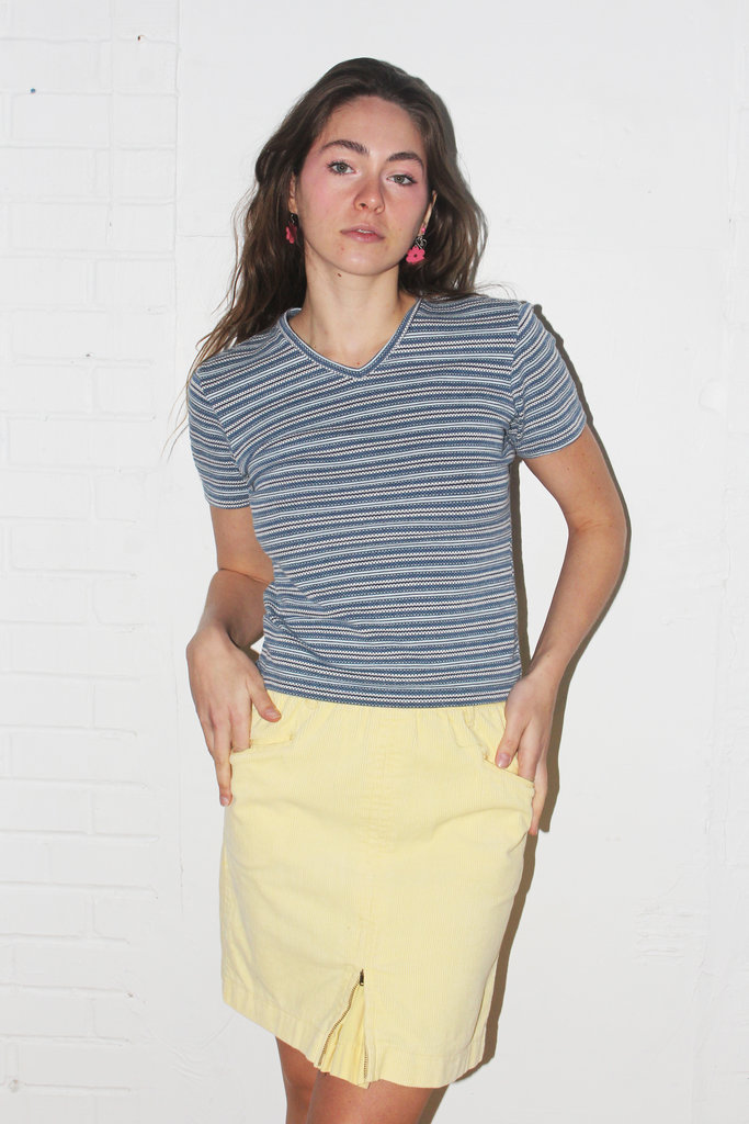 Vintage Vintage Yellow Corduroy Mini Skirt - M
