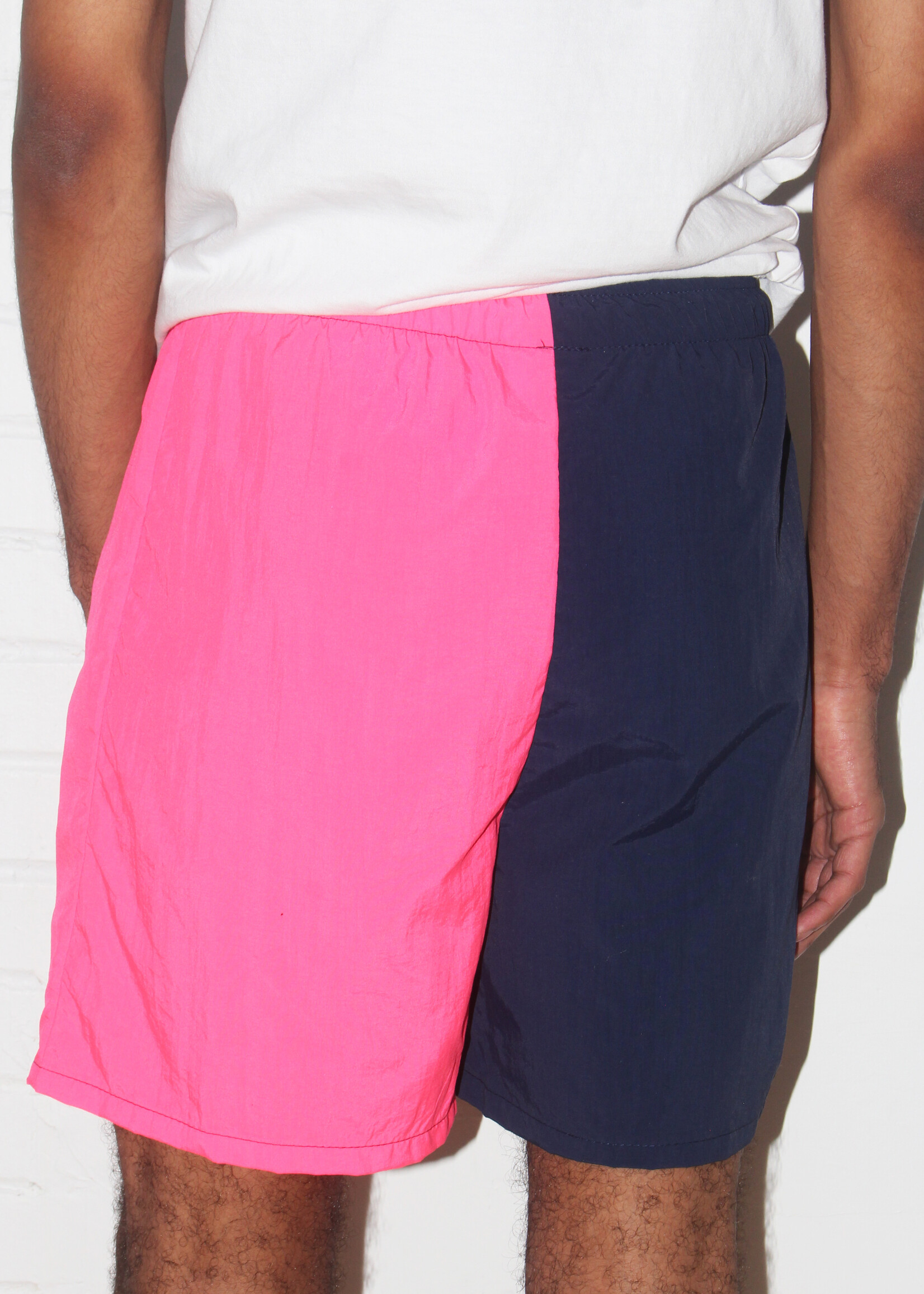 Studio Citizen Studio Citizen Unisex Shorts in Neon Pink and Navy