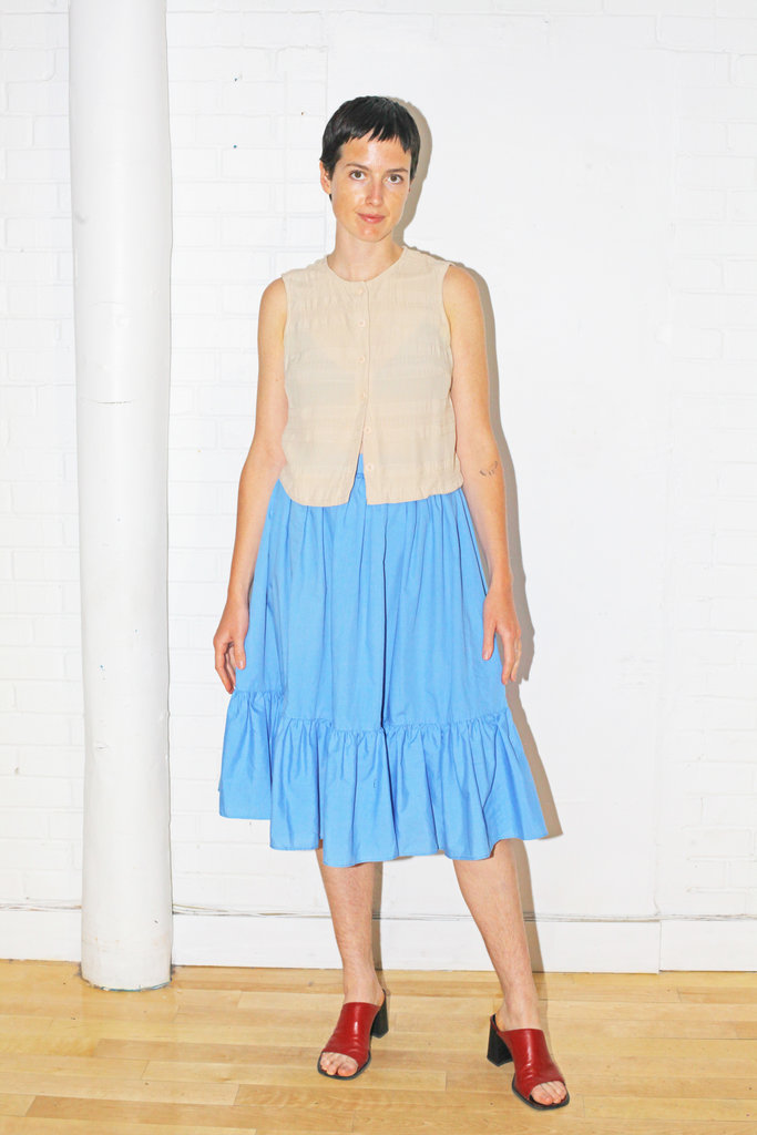 Vintage Vintage Blue Midi Skirt - S