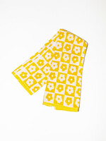 Mustard Flower Checkered Hand Towel