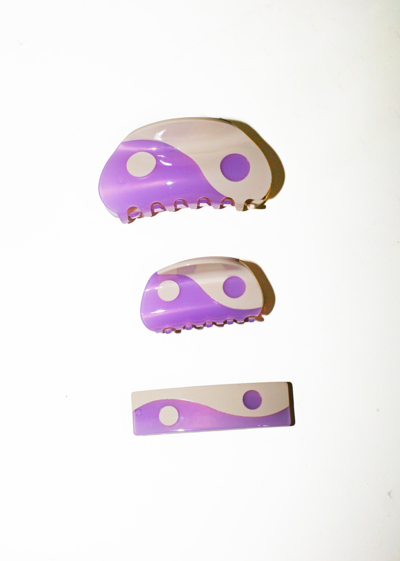 Purple Yin & Yang Hair Claws and Barrettes