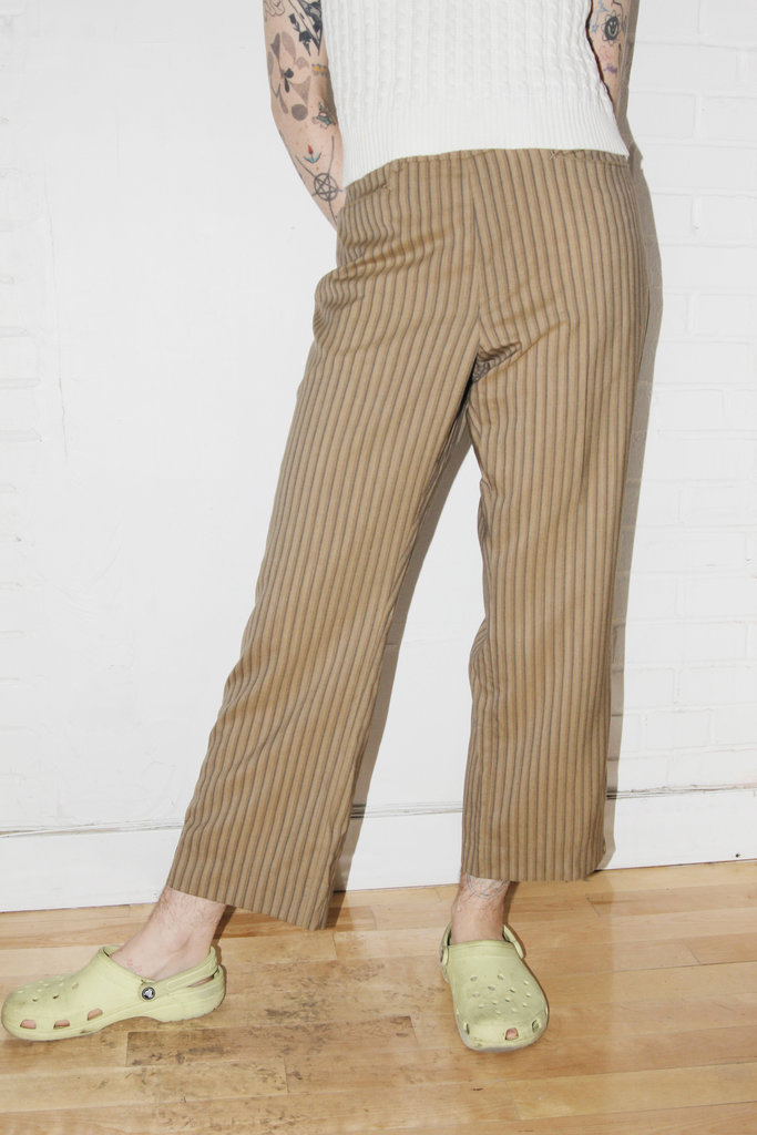 Vintage Vintage Cream Striped Pants - XL