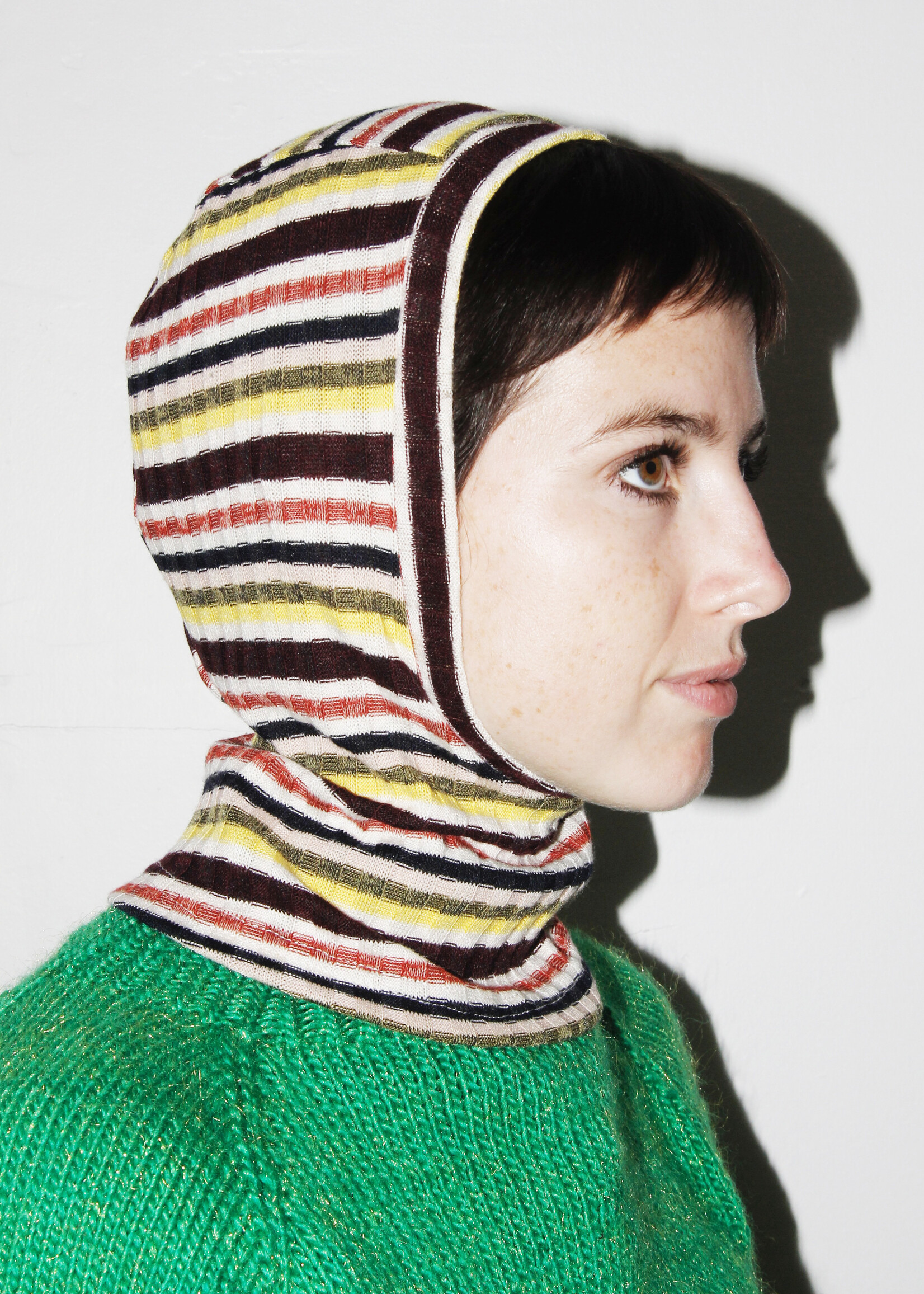 Studio Citizen Studio Citizen Balaclava in Brown, Yellow, White & Green Stripe