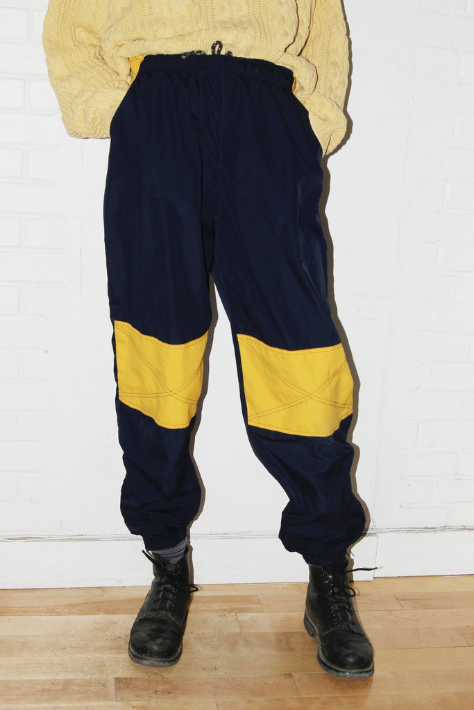Vintage Vintage Navy and Yellow Track Pants - M