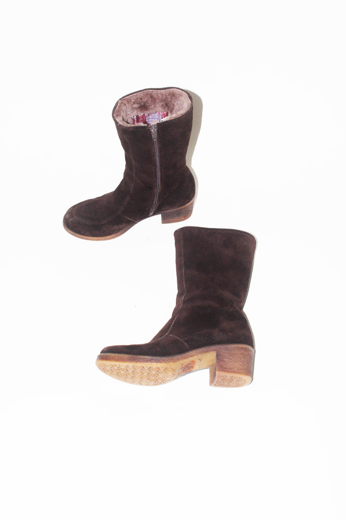 Vintage Vintage Brown Sheepskin Boots - Size 5 .5