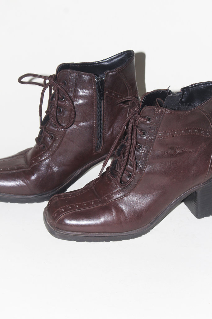 Vintage Vintage Brown Leather Lace Up Boots Size 6.5