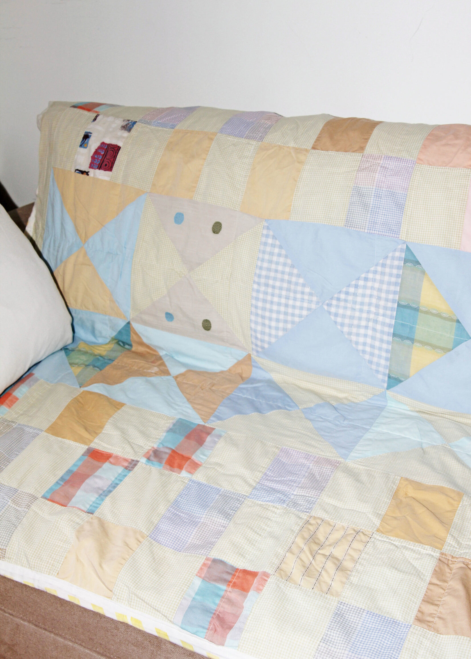 Vintage Vintage Pastel Patchwork Quilt Blanket