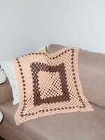 Vintage Coral and Brown Crochet Baby Blanket