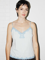 Vintage Blue Lace Tank Top - L