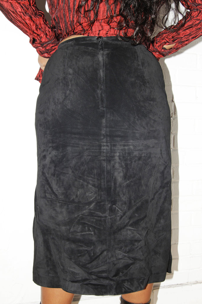 Vintage Vintage Black Suede Skirt - L