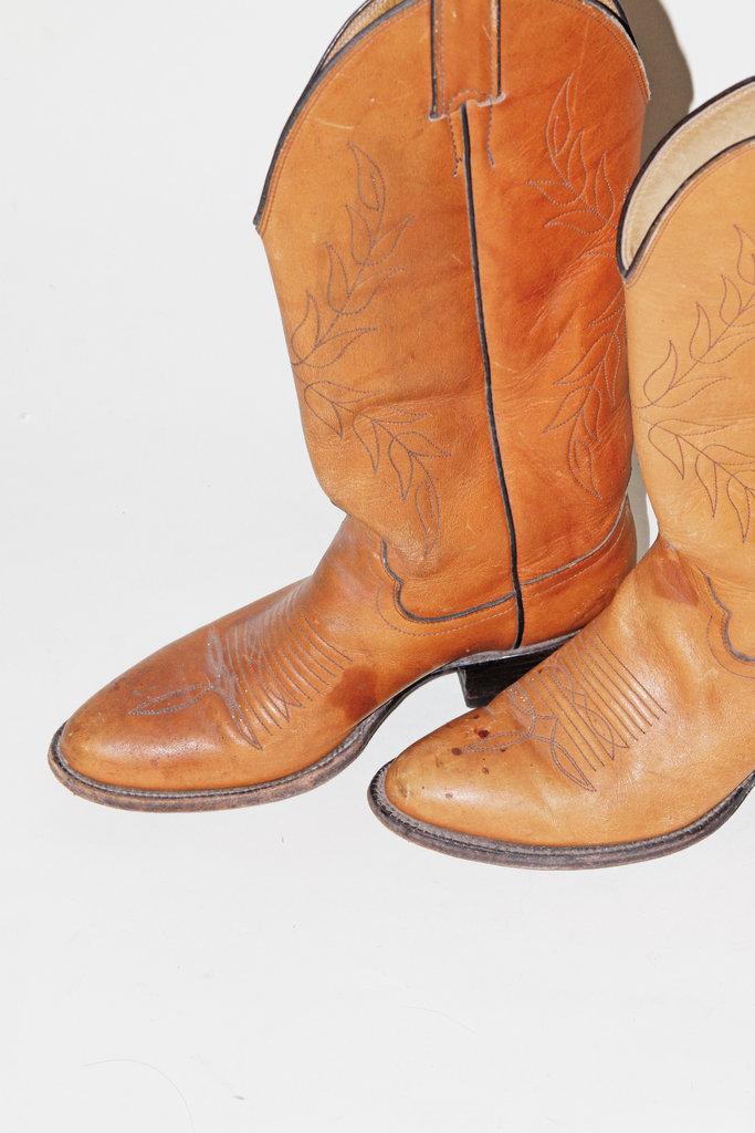 Vintage Vintage Brown Leather Cowboy Boots,  Size 6.5