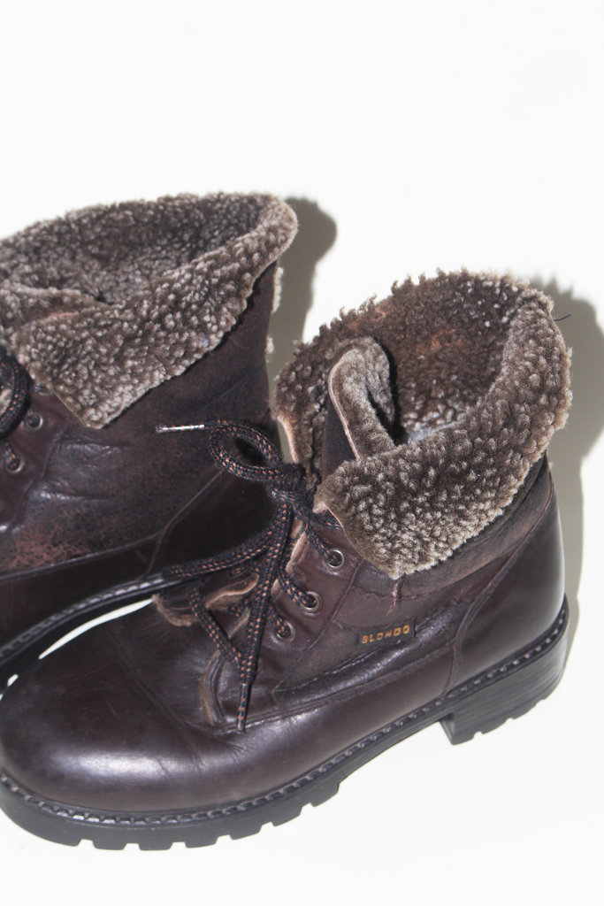 Vintage Vintage Brown Shearling Boots, Size 6.5