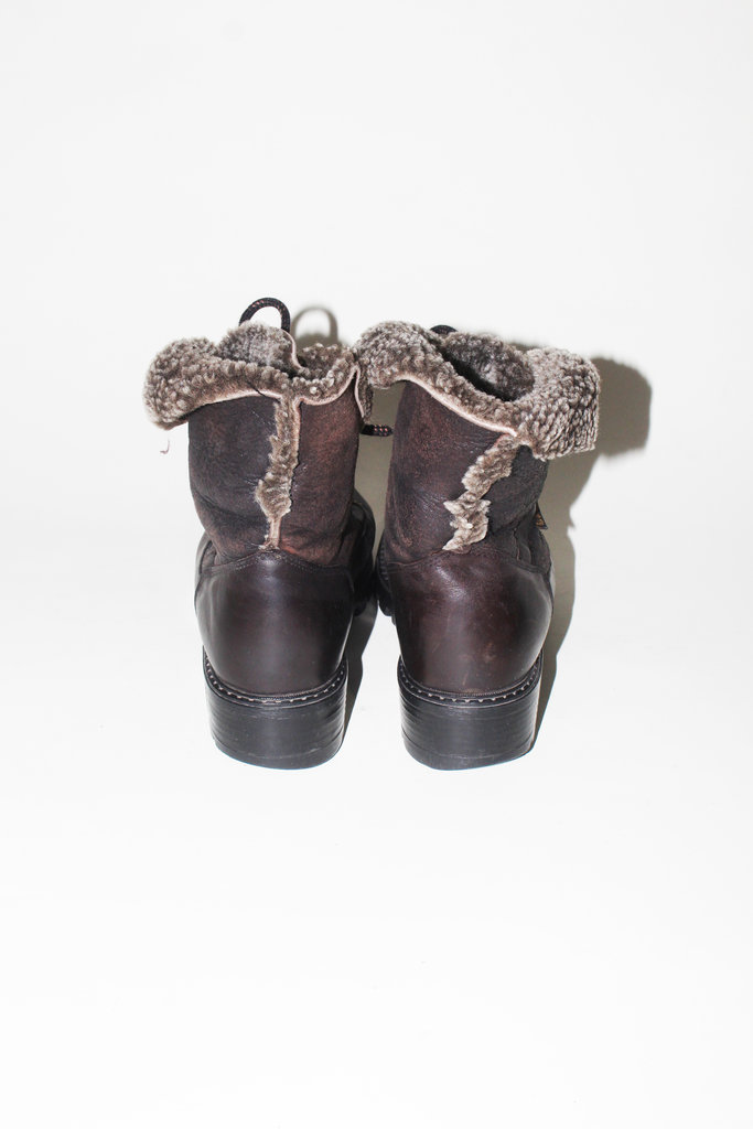 Vintage Vintage Brown Shearling Boots, Size 6.5