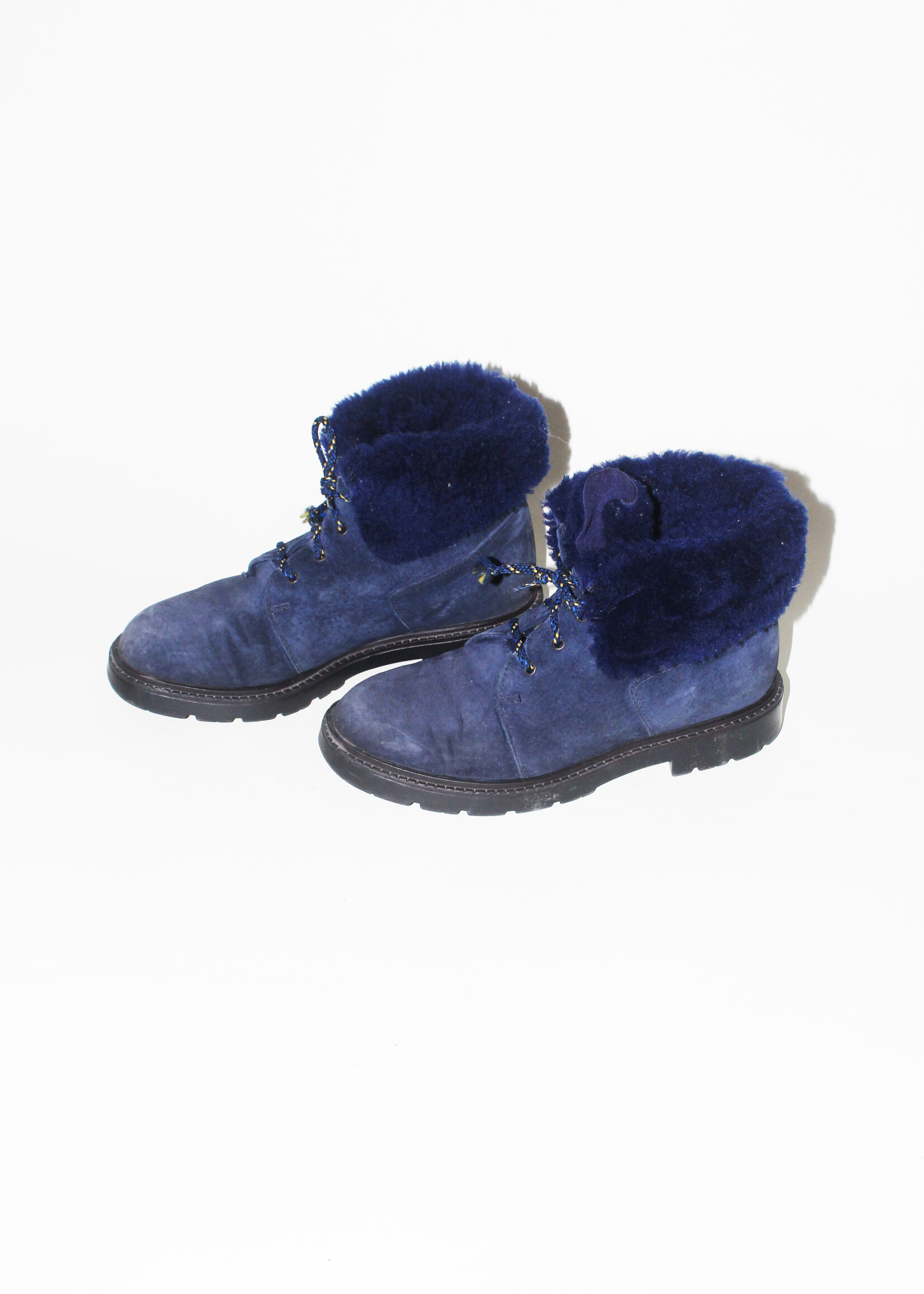 Vintage Vintage Blue Shearling Boots, Size 7