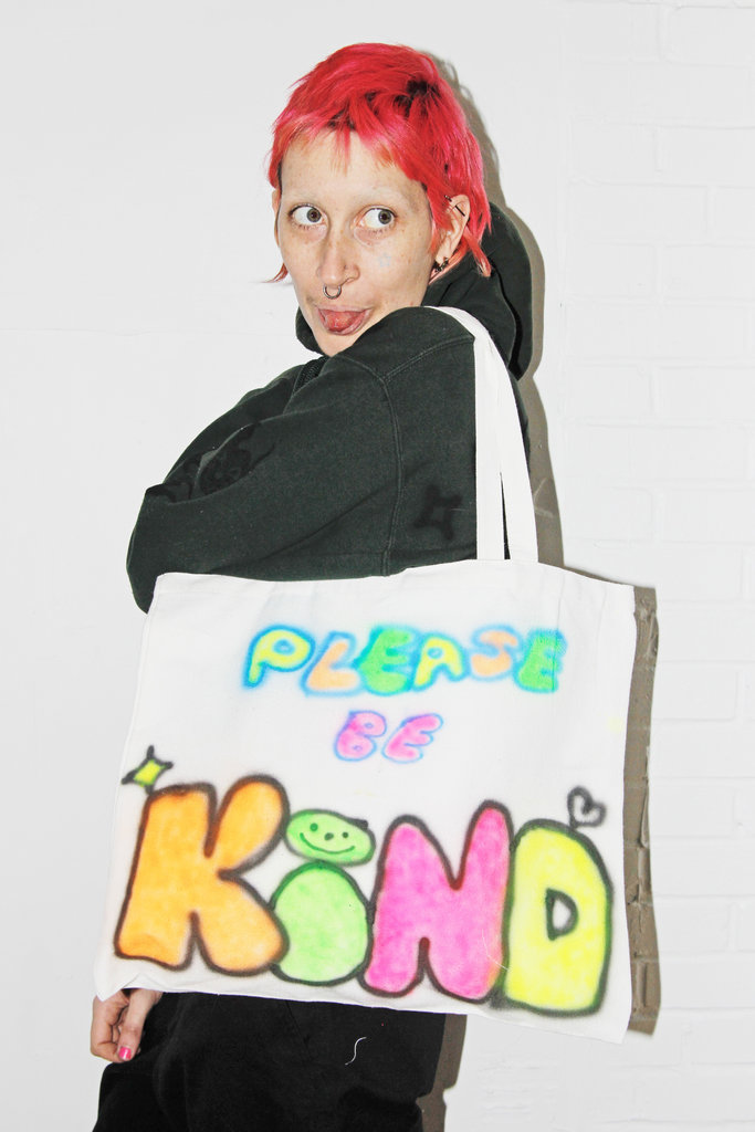 Baby's Baby Baby Baby's Baby Baby "Be Kind" Airbrushed Tote Bag