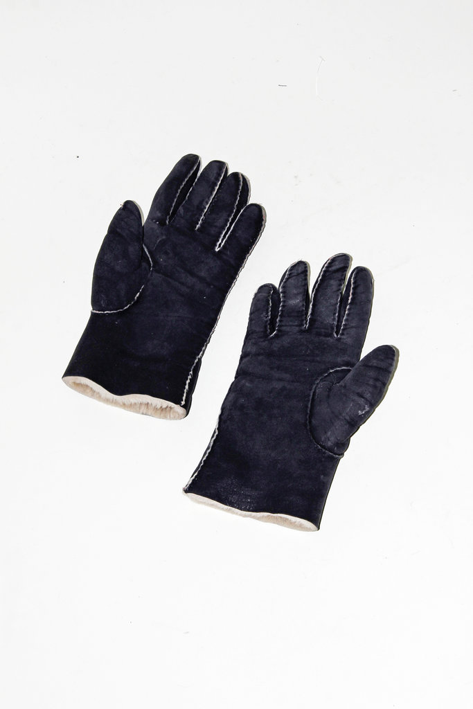 Vintage Vintage Black Suede Gloves (S)