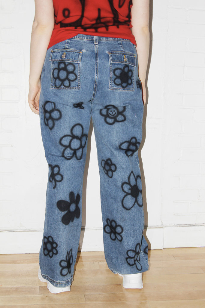 Baby's Baby Baby Baby's Baby Baby Butterfly & Flower Airbrushed Jeans
