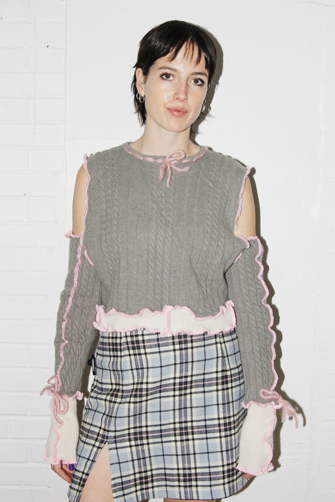 Studio Citizen Upcycled Knit Sleeves in Off-white, Grey and Pink
