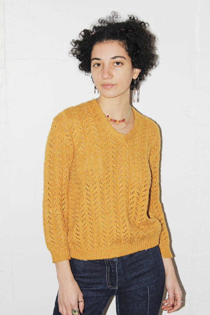 Vintage Vintage Mustard Yellow Knit Sweater - S