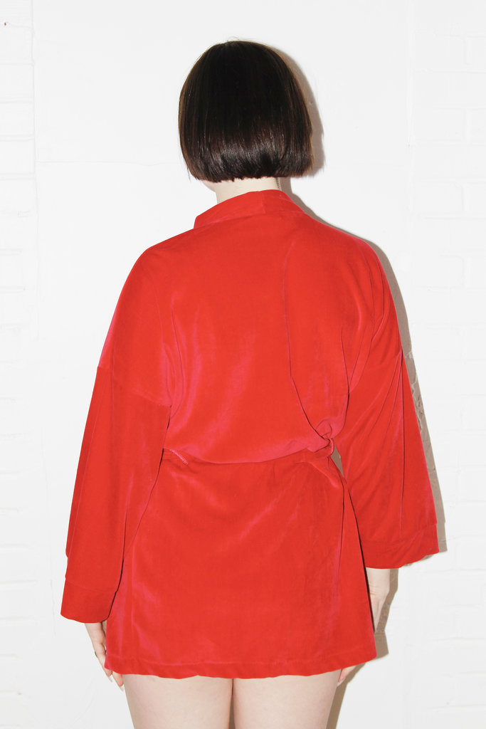 Vintage Vintage Red Velour Robe - L/XL