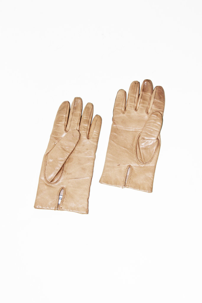 Vintage Vintage Cream Leather Gloves - Size  S