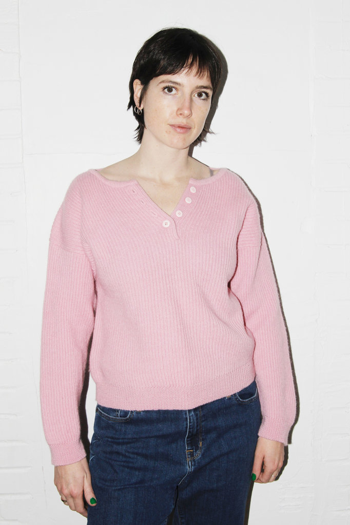 Vintage Vintage Pink Wool Ribbed Sweater - M/L