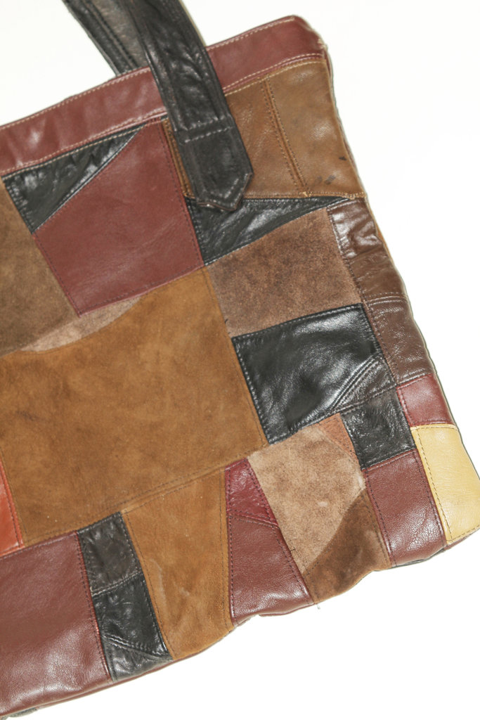 Vintage Vintage Leather Patchwork Tote