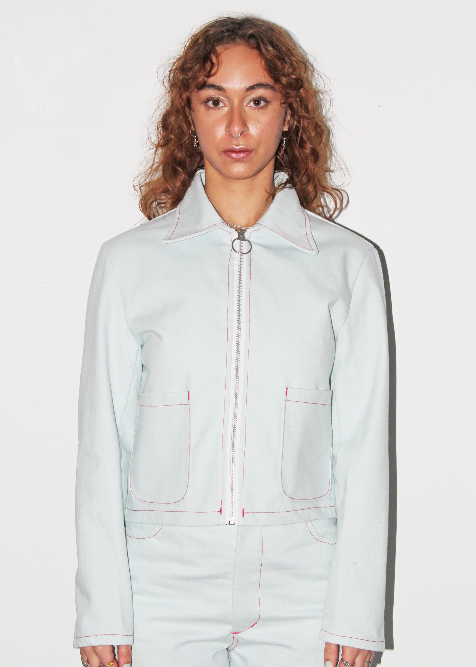 Studio Citizen Studio Citizen Zipper Jacket in Ice Blue