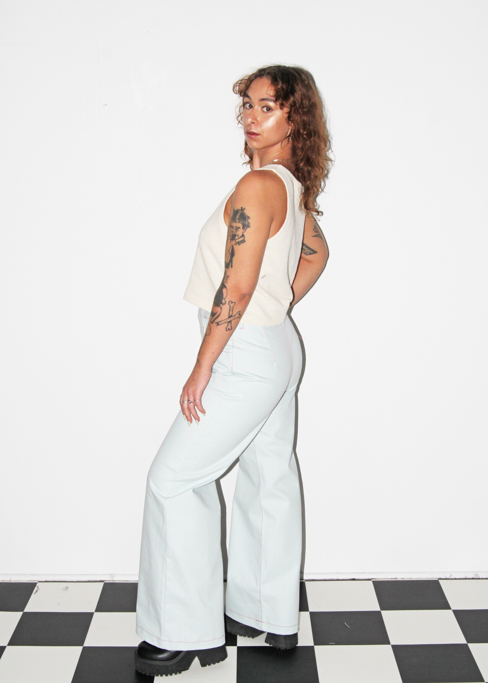 Studio Citizen Studio Citizen Wide Leg Pants in Ice Blue