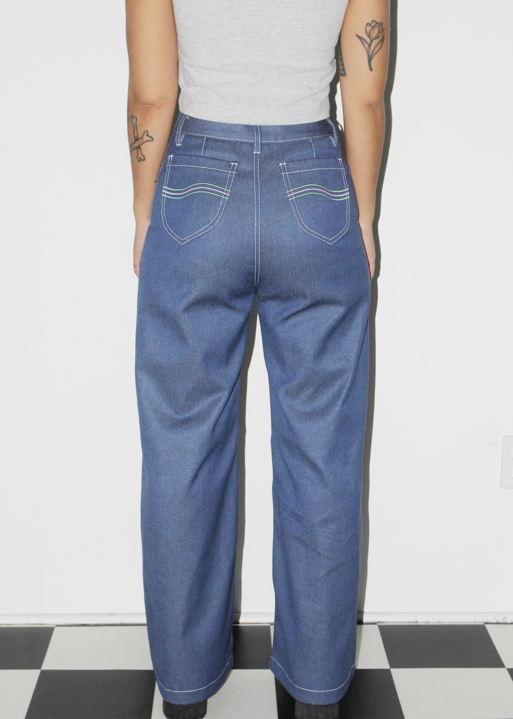 Studio Citizen Studio Citizen Wide Leg Jeans in Mid Wash Denim