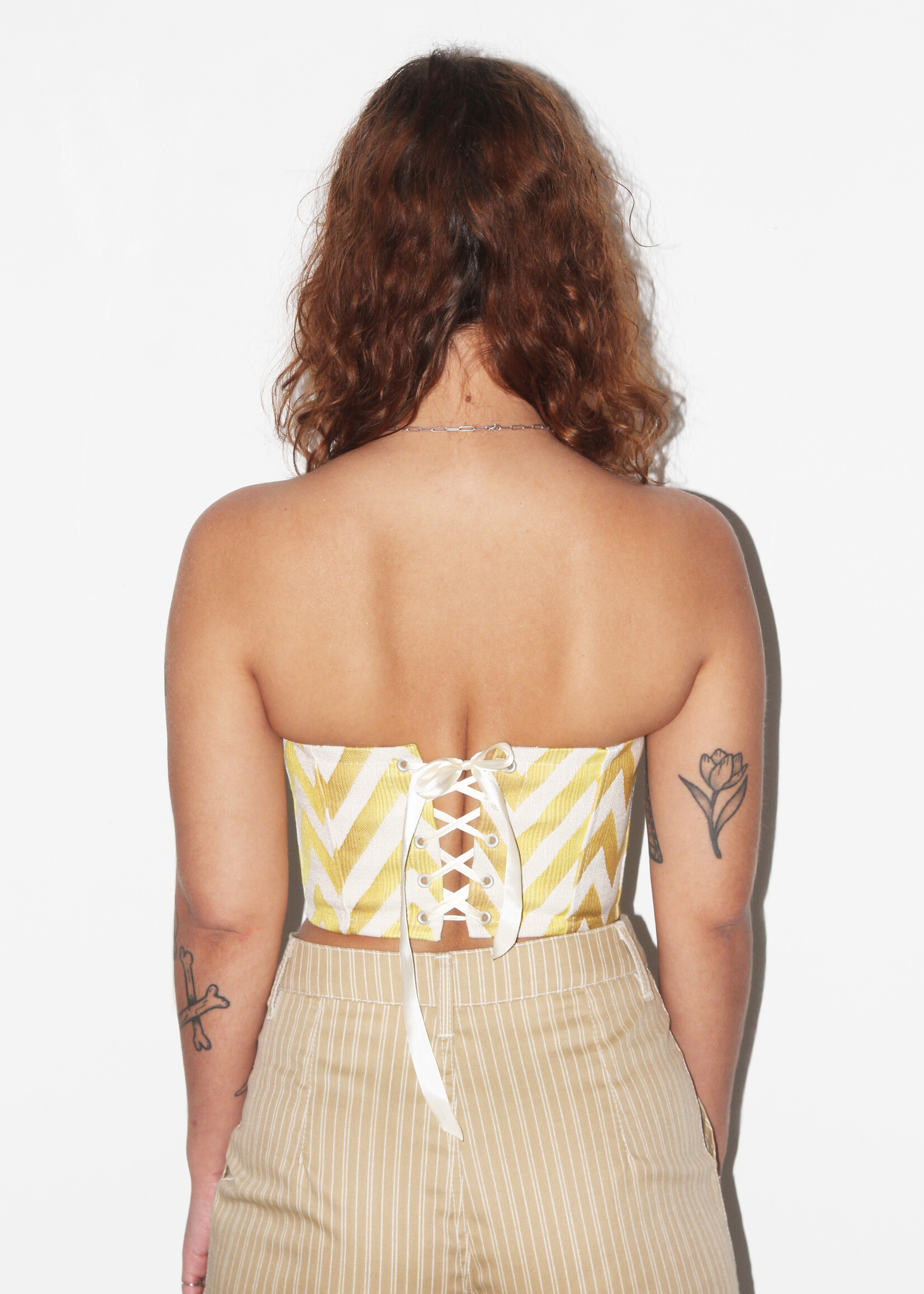 Studio Citizen Studio Citizen Corset Top in Yellow Ombre Zig Zag