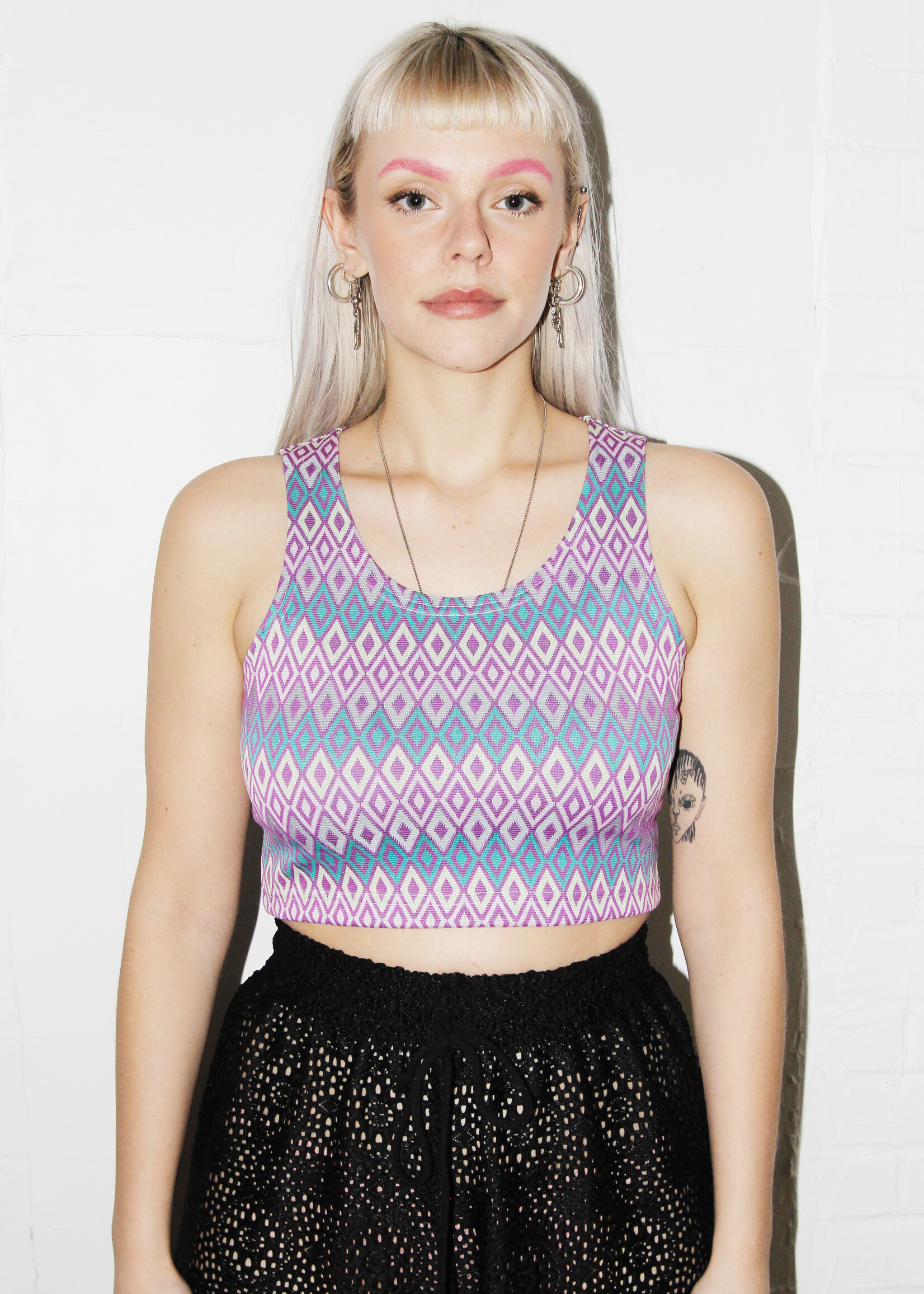 Studio Citizen Studio Citizen Stretchy Tank Top in Pastel Diamond Print