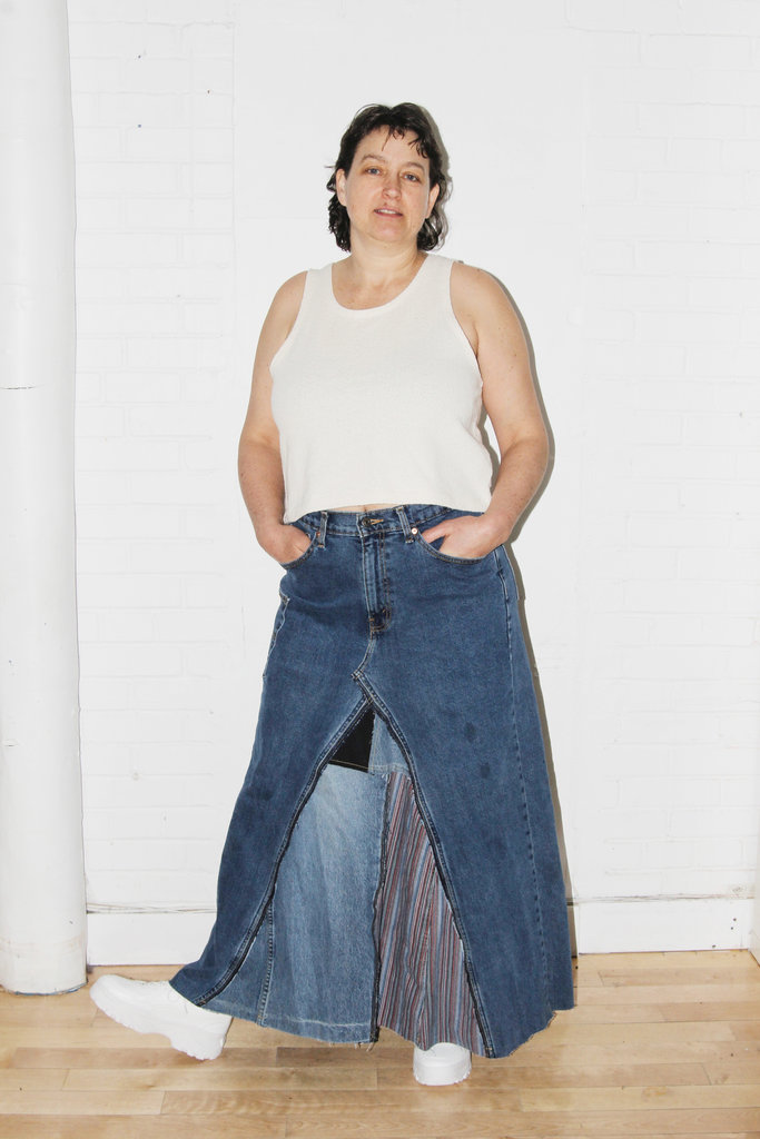 Studio Citizen Upcycled Maxi Denim Skirt (#3) - Size 35"-36"