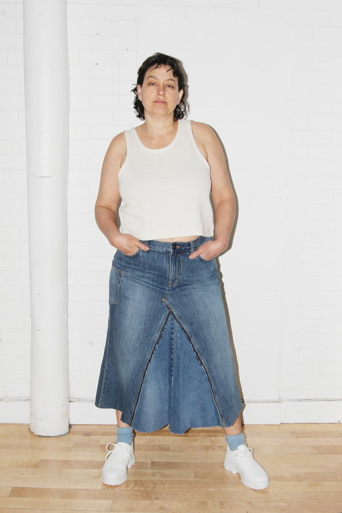 Studio Citizen Upcycled Maxi Denim Skirt (#4) - Size 35"-36"