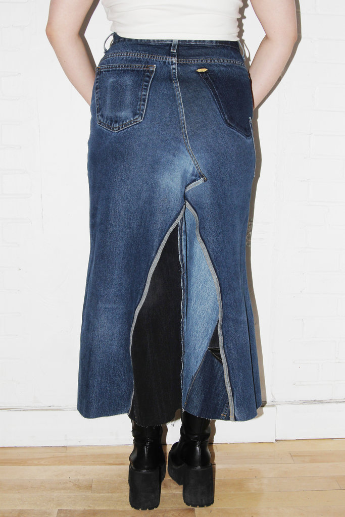 Studio Citizen Upcycled Maxi Denim Skirt (#6) - Size 32"-33"