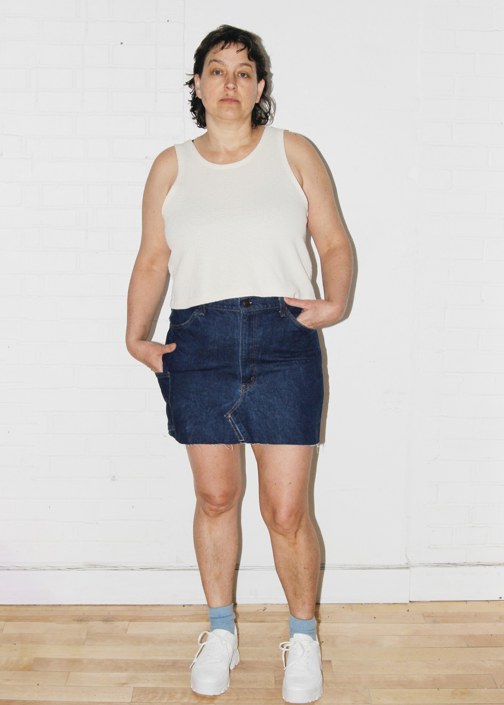 Studio Citizen Upcycled Mini Denim Skirt (#1) - Size 36"-37"