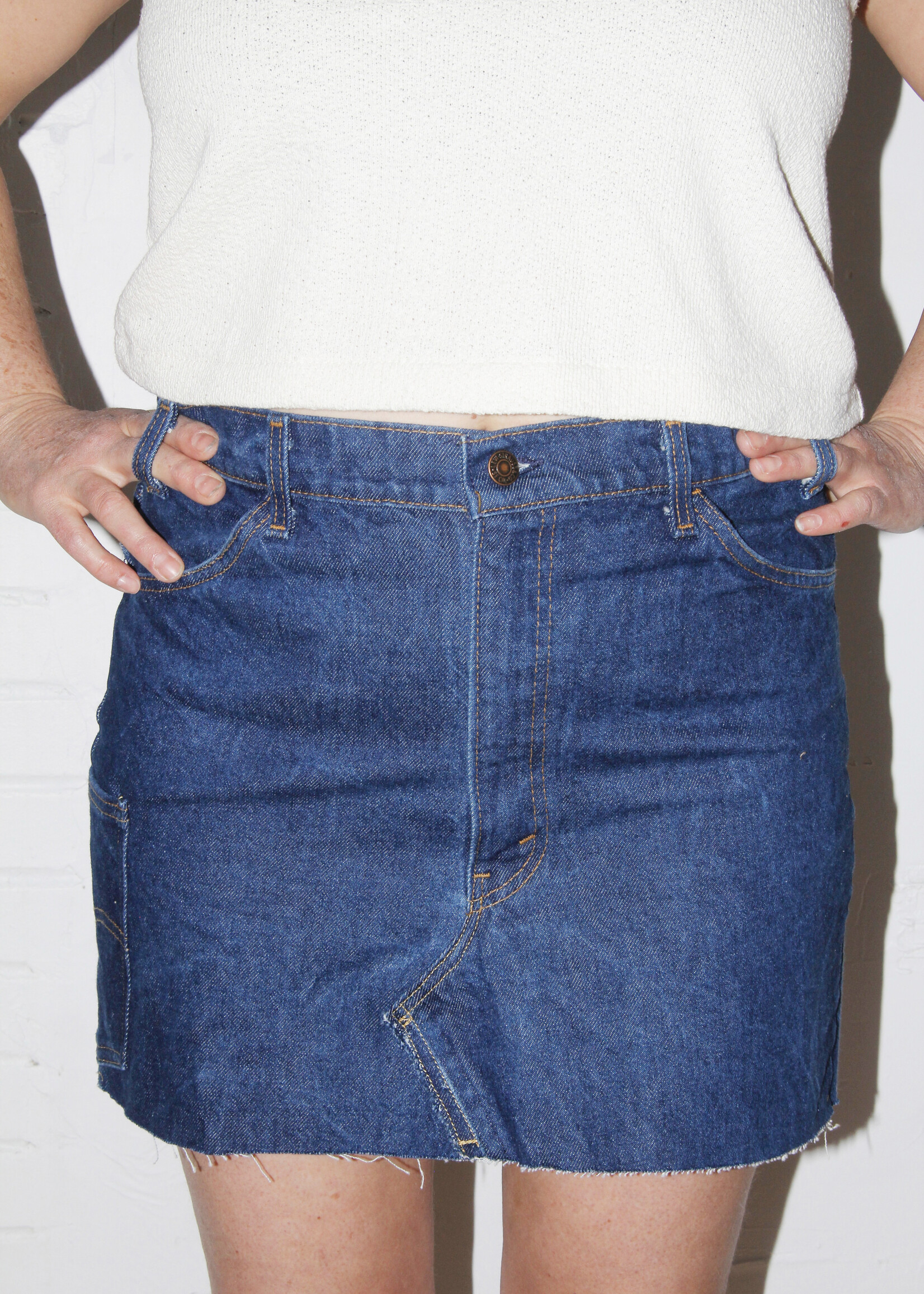 Studio Citizen Upcycled Mini Denim Skirt (#1) - Size 36"-37"