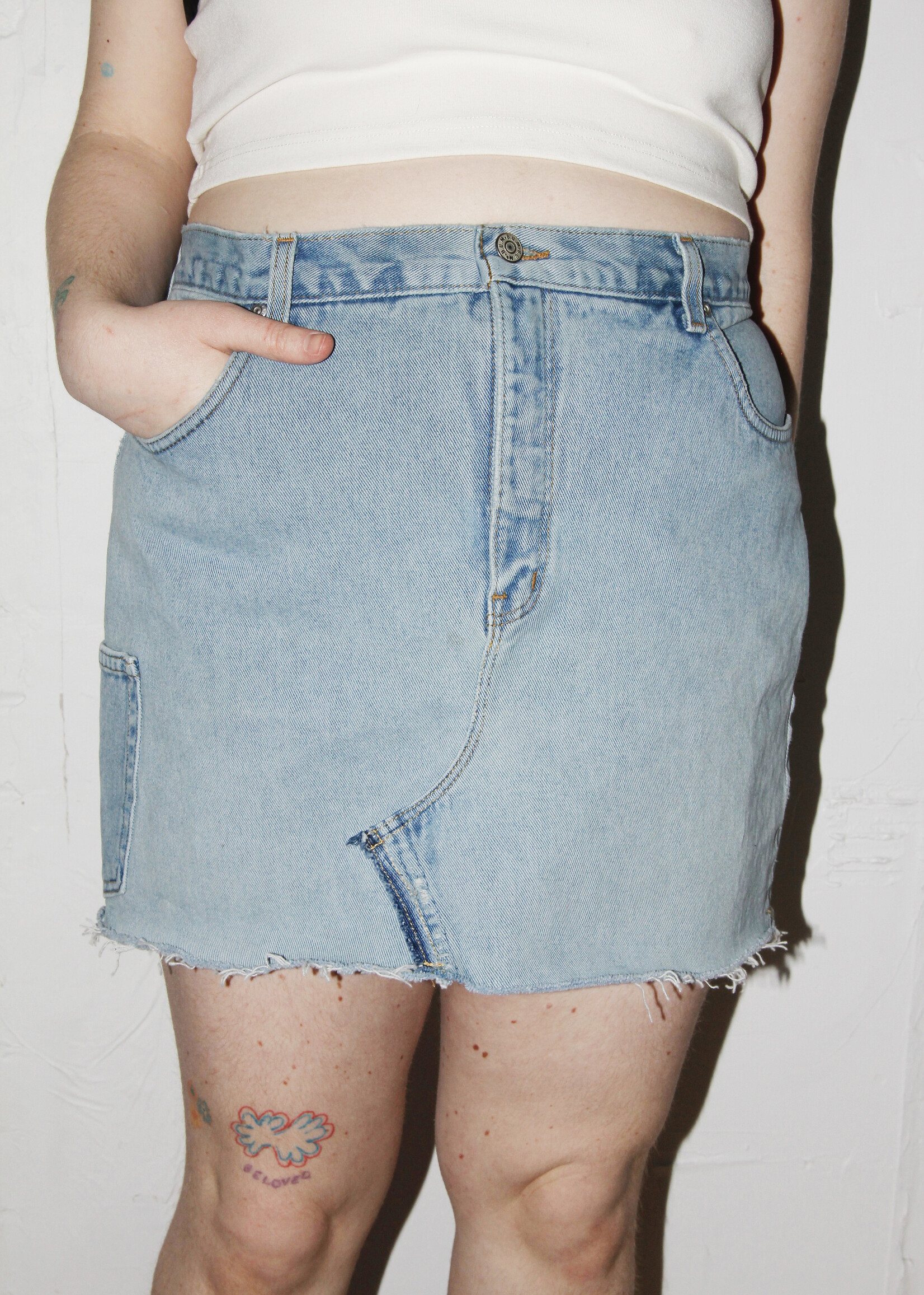 Studio Citizen Upcycled Mini Denim Skirt (#6) - Size 34"-35"