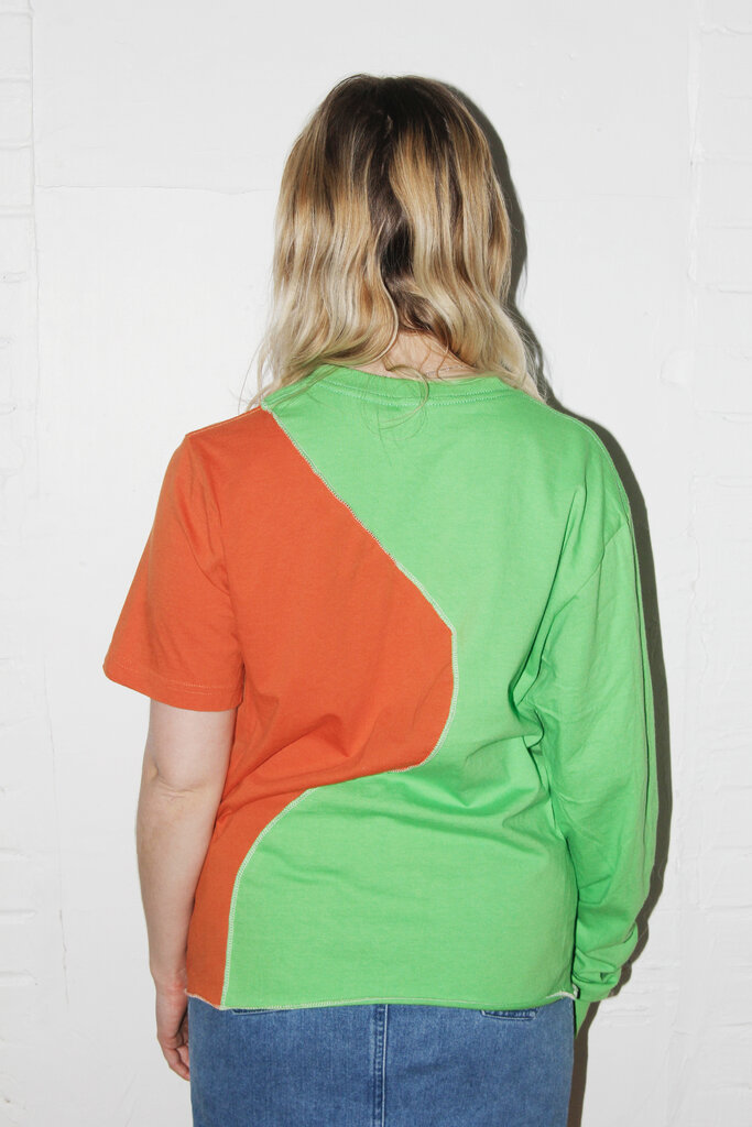 Studio Citizen Upcycled T-shirt/Longsleeve (#4) Green and Orange