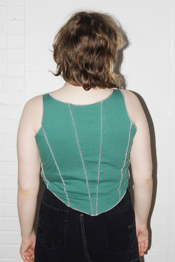 Studio Citizen Upcycled Tank Top (#2) - Green & Baby Pink, Size M/L and XXL