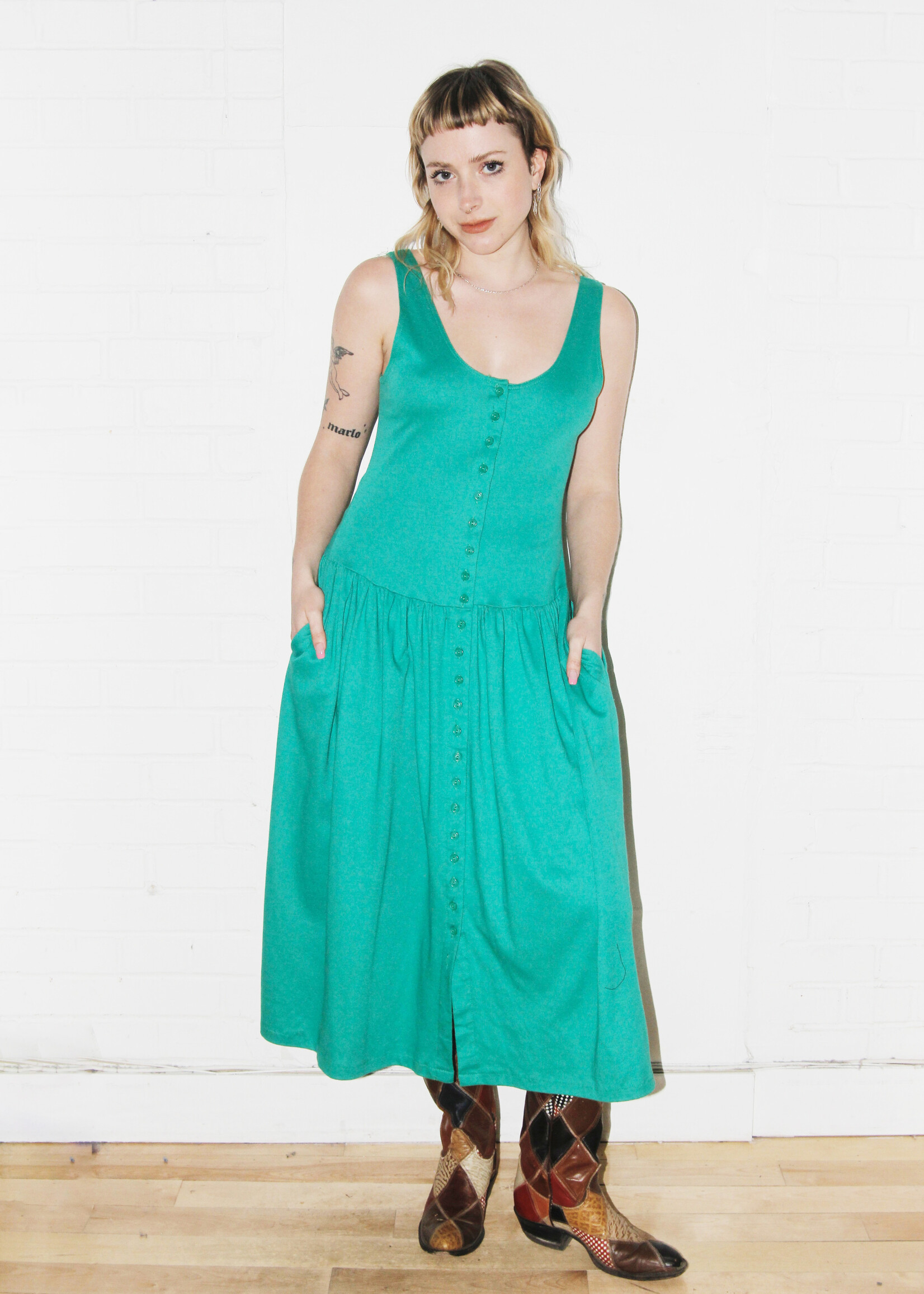 Vintage Vintage Green Dress - S