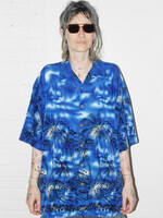 Vintage Blue Dye Tropical Shirt - XXL