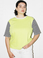 Studio Citizen Long Boxy Tee in Lime Green and Checkered