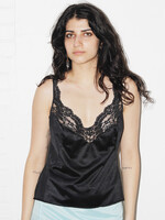 Vintage Black Lace Tank Top - L