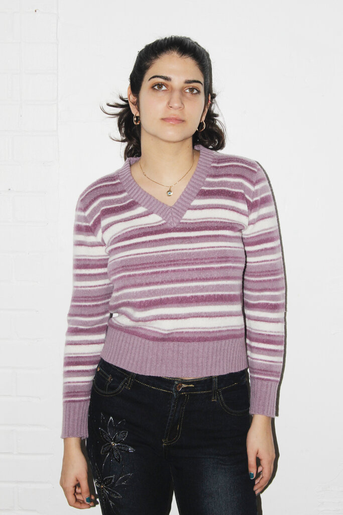 Vintage Vintage Purple Stripe Sweater - S/M