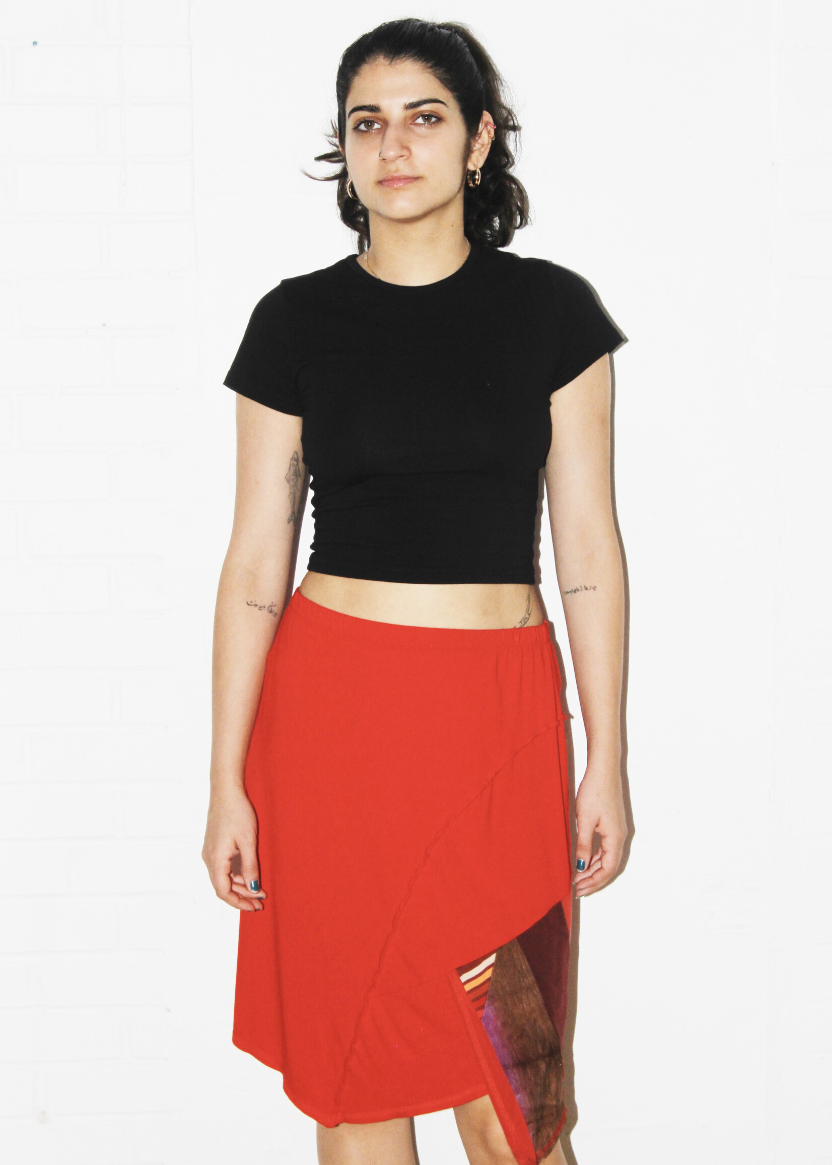 Vintage Vintage Red Patchwork Skirt - S/M