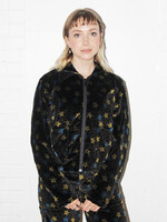 Studio Citizen Zipper Jacket in Black Velour Star Print