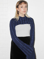 Studio Citizen Shrug Top in Blue Ruffle